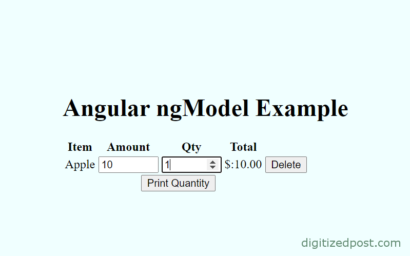 Angular ngmodel example