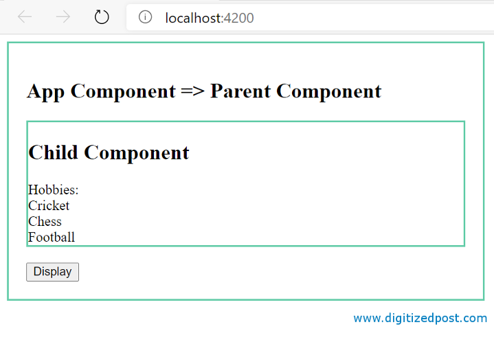 Pass data from parent to child component