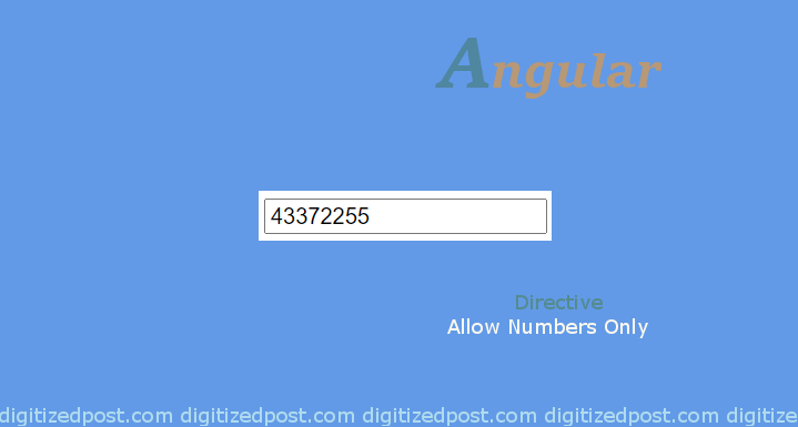 Angular input field allow only numbers directive