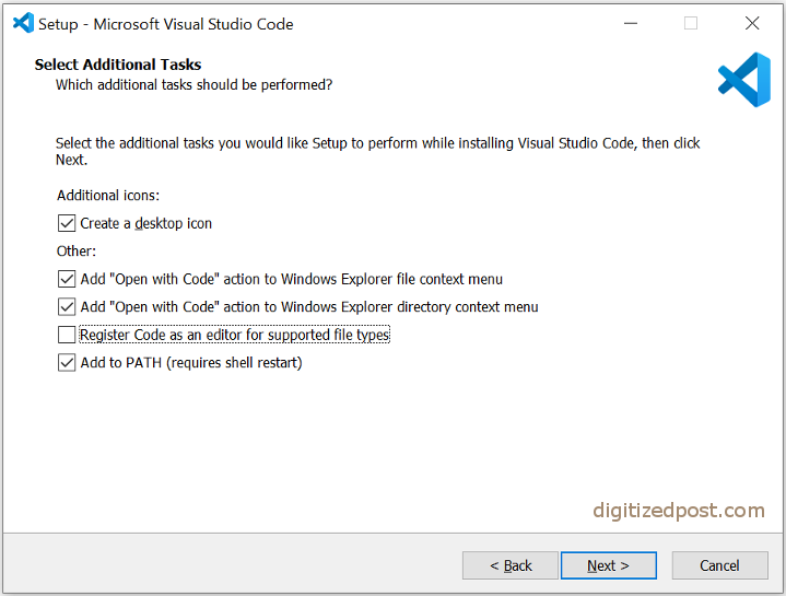 Visual studio code select additional tasks