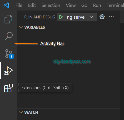 vscode activity bar extensions