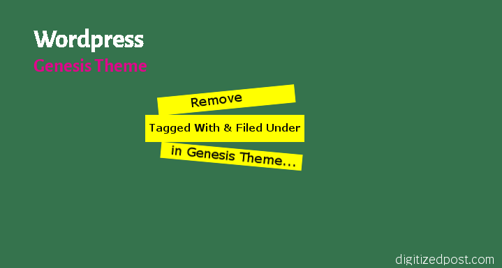 Wordpress Genesis Simple Edits Remove Filed Under and Tagged With