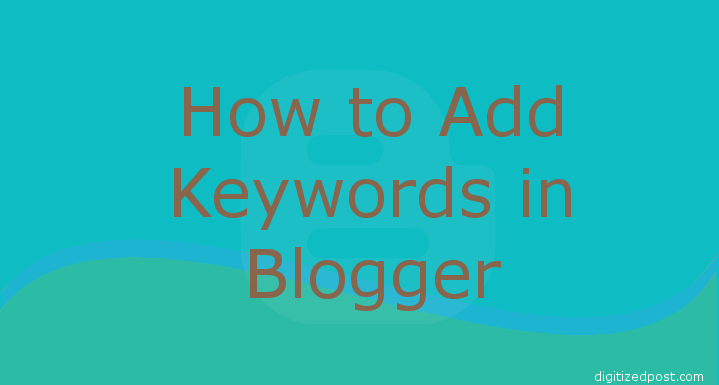 Blogger Post Enable Search Description Add Keywords